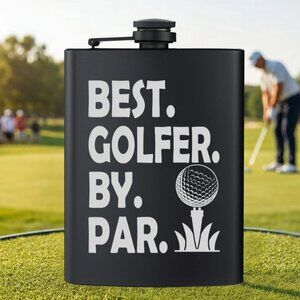 Personalized Best Golfer By Par Ball Golf Sports Black Flask | Golf | Sports